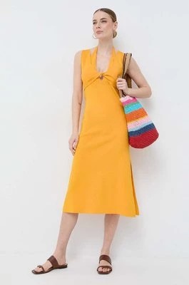 Zdjęcie produktu Patrizia Pepe sukienka kolor pomarańczowy midi dopasowana