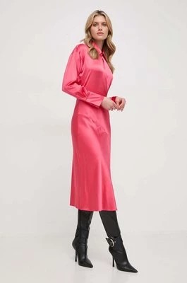 Zdjęcie produktu Patrizia Pepe sukienka kolor różowy midi rozkloszowana 8A1315 A644