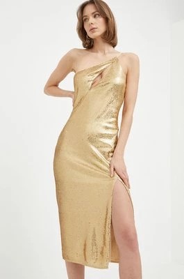Zdjęcie produktu Patrizia Pepe sukienka kolor złoty midi dopasowana