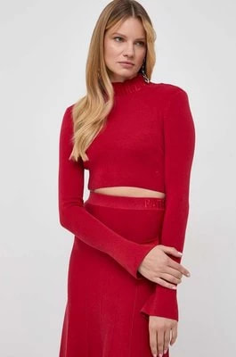 Zdjęcie produktu Patrizia Pepe sweter damski kolor czerwony lekki z półgolfem
