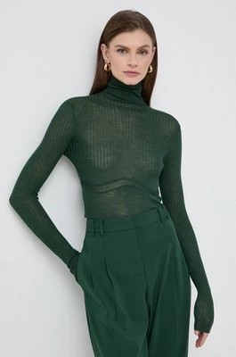 Zdjęcie produktu Patrizia Pepe sweter wełniany damski kolor zielony lekki z półgolfem 8K0187 K034