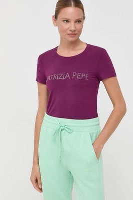 Zdjęcie produktu Patrizia Pepe t-shirt damski kolor fioletowy