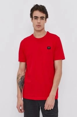Zdjęcie produktu Paul&Shark T-shirt bawełniany kolor czerwony gładki