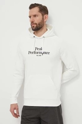 Zdjęcie produktu Peak Performance bluza męska kolor biały z kapturem z aplikacją
