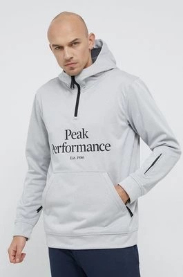 Zdjęcie produktu Peak Performance Bluza męska kolor szary z kapturem z nadrukiem