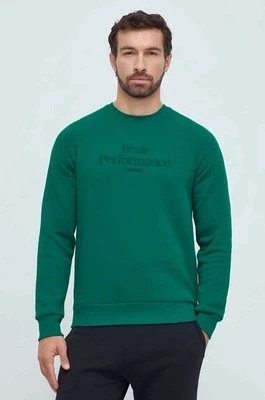 Zdjęcie produktu Peak Performance bluza męska kolor zielony z kapturem gładka