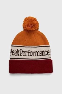 Zdjęcie produktu Peak Performance czapka kolor pomarańczowy z grubej dzianiny