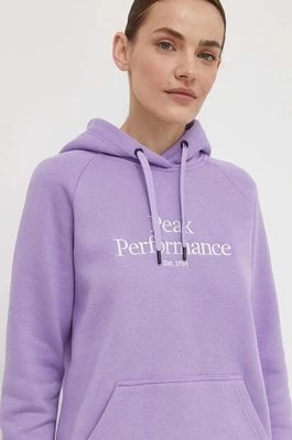 Zdjęcie produktu Peak Performance szorty damskie kolor fioletowy gładkie high waist