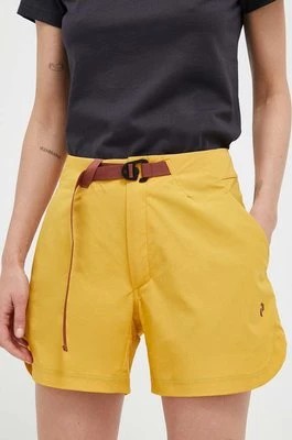 Zdjęcie produktu Peak Performance szorty outdoorowe Vislight Light kolor żółty gładkie high waist