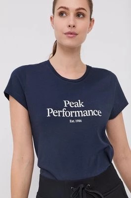 Zdjęcie produktu Peak Performance T-shirt bawełniany kolor granatowy