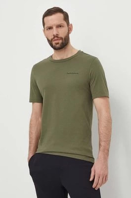 Zdjęcie produktu Peak Performance t-shirt bawełniany męski kolor zielony gładki