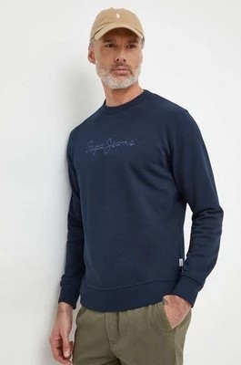 Zdjęcie produktu Pepe Jeans bluza bawełniana Joe Crew męska kolor granatowy z aplikacją