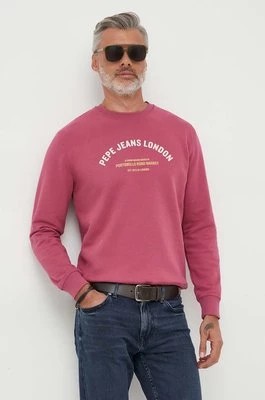 Zdjęcie produktu Pepe Jeans bluza bawełniana Medley męska kolor różowy z nadrukiem