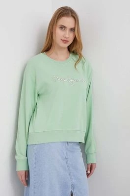 Zdjęcie produktu Pepe Jeans bluza damska kolor zielony z nadrukiem