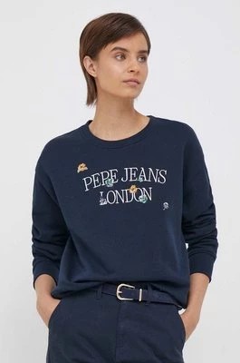 Zdjęcie produktu Pepe Jeans bluza Vella damska kolor granatowy z aplikacją