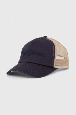 Zdjęcie produktu Pepe Jeans czapka z daszkiem kolor granatowy gładka