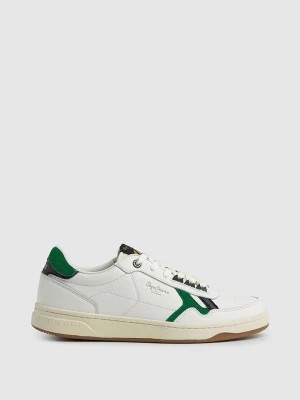 Zdjęcie produktu Pepe Jeans FOOTWEAR Skórzane sneakersy w kolorze biało-zielonym rozmiar: 44