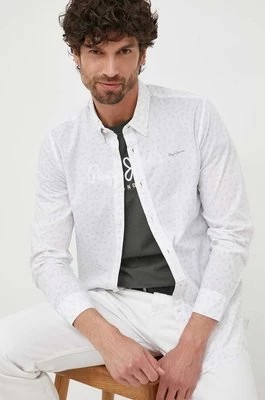 Zdjęcie produktu Pepe Jeans koszula bawełniana Cuxton męska kolor biały slim z kołnierzykiem button-down