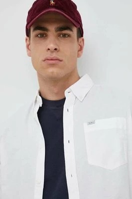 Zdjęcie produktu Pepe Jeans koszula bawełniana Fabio męska kolor biały regular z kołnierzykiem button-down