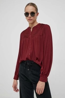 Zdjęcie produktu Pepe Jeans koszula Karol damska kolor bordowy regular ze stójką