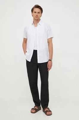 Zdjęcie produktu Pepe Jeans koszula lniana kolor biały regular z kołnierzykiem klasycznym