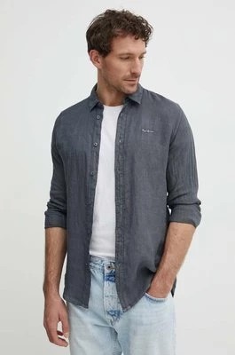 Zdjęcie produktu Pepe Jeans koszula lniana PAYTTON kolor szary regular z kołnierzykiem klasycznym PM308523