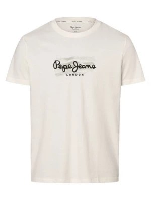 Zdjęcie produktu Pepe Jeans Koszulka męska - Castle Mężczyźni Bawełna biały nadruk,