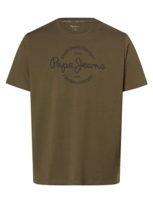 Zdjęcie produktu Pepe Jeans Koszulka męska - Craigton Mężczyźni Bawełna zielony nadruk,