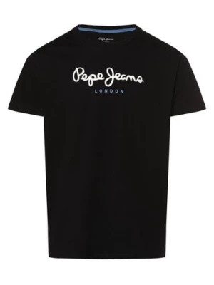 Zdjęcie produktu Pepe Jeans Koszulka męska - Eggo N Mężczyźni Bawełna czarny nadruk,