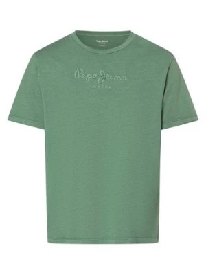 Zdjęcie produktu Pepe Jeans Koszulka męska - Emb Eggo Mężczyźni Bawełna zielony jednolity,