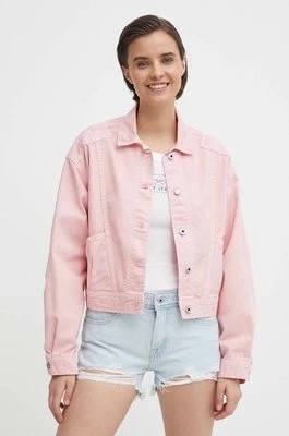 Zdjęcie produktu Pepe Jeans kurtka jeansowa damska kolor różowy przejściowa