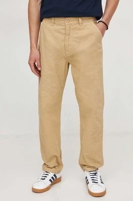Zdjęcie produktu Pepe Jeans spodnie bawełniane kolor beżowy proste