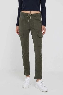 Zdjęcie produktu Pepe Jeans spodnie Cruise damskie kolor zielony dopasowane high waist