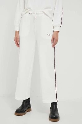 Zdjęcie produktu Pepe Jeans spodnie dresowe bawełniane Bibi kolor biały z aplikacją