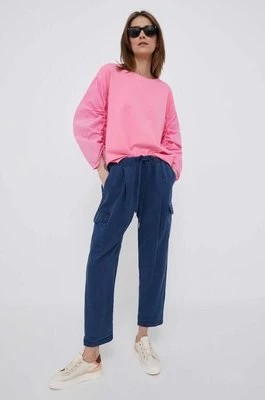 Zdjęcie produktu Pepe Jeans spodnie Jynx damskie kolor granatowy fason cargo high waist