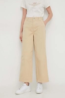 Zdjęcie produktu Pepe Jeans spodnie Tasha damskie kolor beżowy proste high waist