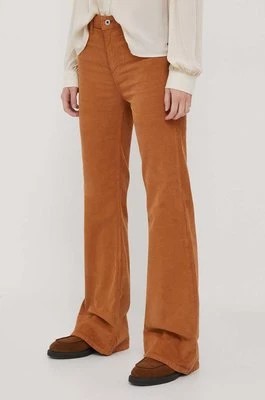 Zdjęcie produktu Pepe Jeans spodnie WILLA damskie kolor beżowy dzwony high waist
