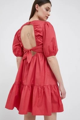 Zdjęcie produktu Pepe Jeans sukienka bawełniana Bella kolor czerwony mini rozkloszowana