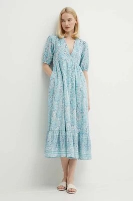Zdjęcie produktu Pepe Jeans sukienka bawełniana MAFALDA kolor niebieski midi rozkloszowana PL953479