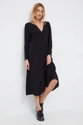 Zdjęcie produktu Pepe Jeans sukienka kolor czarny midi rozkloszowana