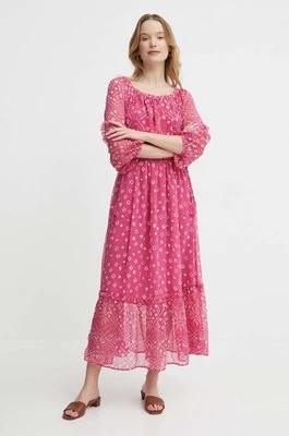 Zdjęcie produktu Pepe Jeans sukienka MARLENE kolor różowy midi rozkloszowana PL953469