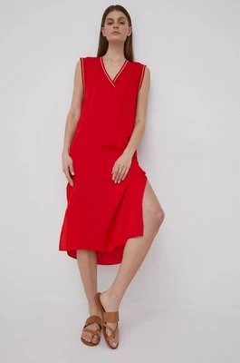 Zdjęcie produktu Pepe Jeans sukienka Matilda kolor czerwony midi prosta