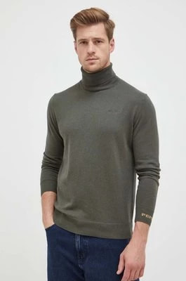 Zdjęcie produktu Pepe Jeans sweter z domieszką wełny Andre męski kolor zielony lekki z golferm