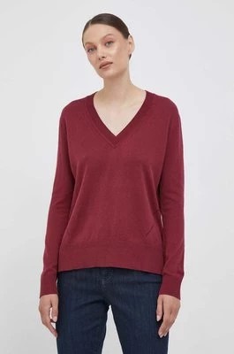 Zdjęcie produktu Pepe Jeans sweter z domieszką wełny damski kolor bordowy lekki