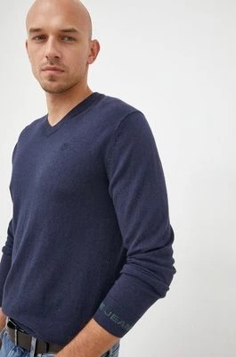 Zdjęcie produktu Pepe Jeans sweter z domieszką wełny męski kolor granatowy lekki