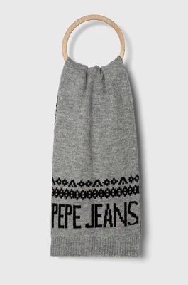 Zdjęcie produktu Pepe Jeans szalik damski kolor szary wzorzysty