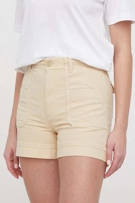 Zdjęcie produktu Pepe Jeans szorty damskie kolor beżowy gładkie high waist