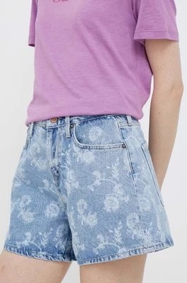 Zdjęcie produktu Pepe Jeans szorty damskie kolor niebieski wzorzyste high waist