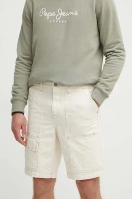 Zdjęcie produktu Pepe Jeans szorty jeansowe RELAXED SHORT UTILITY COLOUR męskie kolor beżowy PM801121