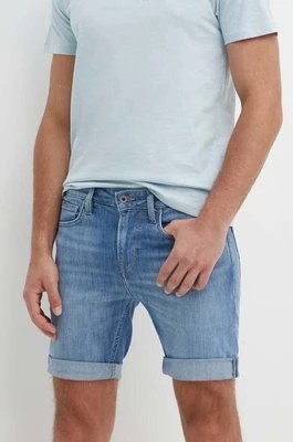 Zdjęcie produktu Pepe Jeans szorty jeansowe SLIM SHORT męskie kolor niebieski PM801080MN8